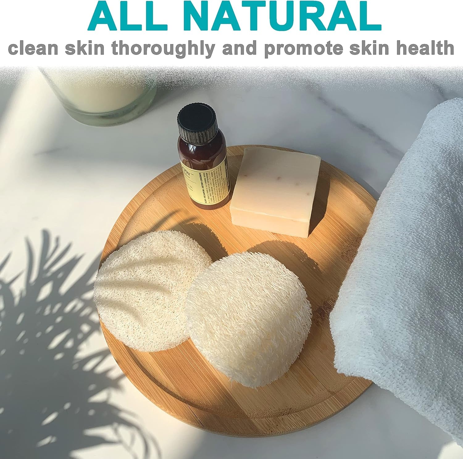 36 Pack Facial Loofah Pads round Loofah Facial Exfoliating Skin Scrub Pads