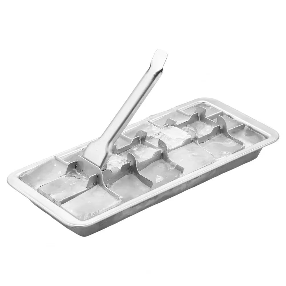 18-Slot Stainless Steel Ice Cube Tray with Easy Release Handle - Removable, Dishwasher Safe Ice Mold for Home, Bar & Kitchen
