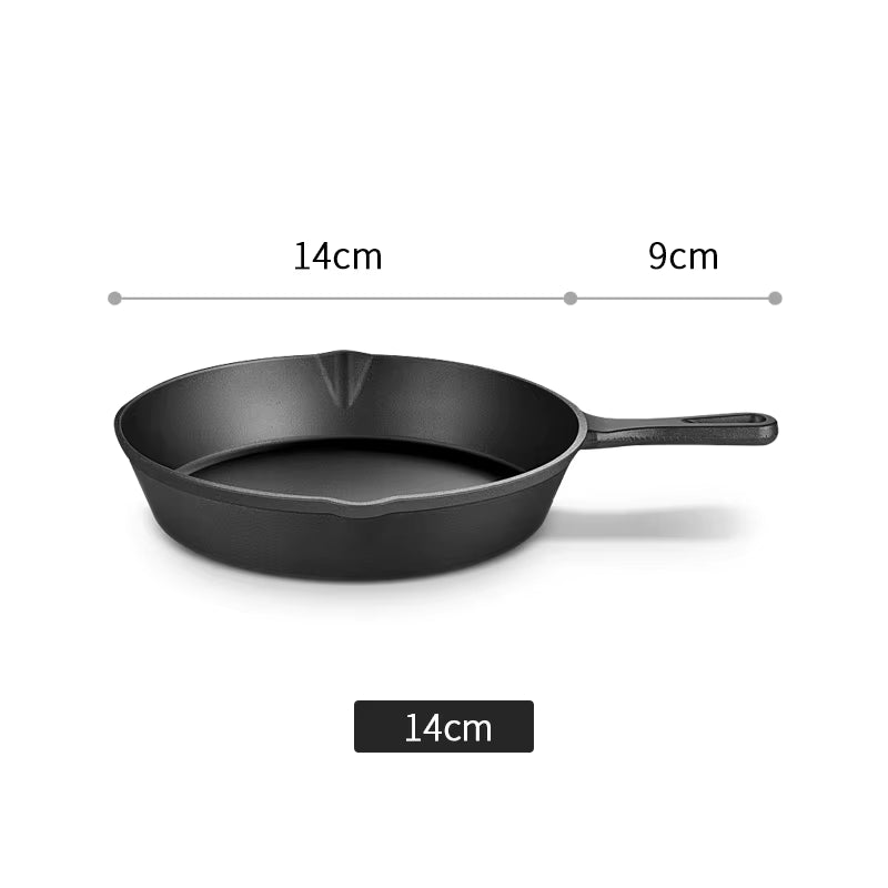 14/16/20Cm Cast Iron Frying Pan,Non-Stick Skillet Kitchen Fry Pot,Breakfast Pan Omelette Pancake Pan,Induction Cooking Cookware