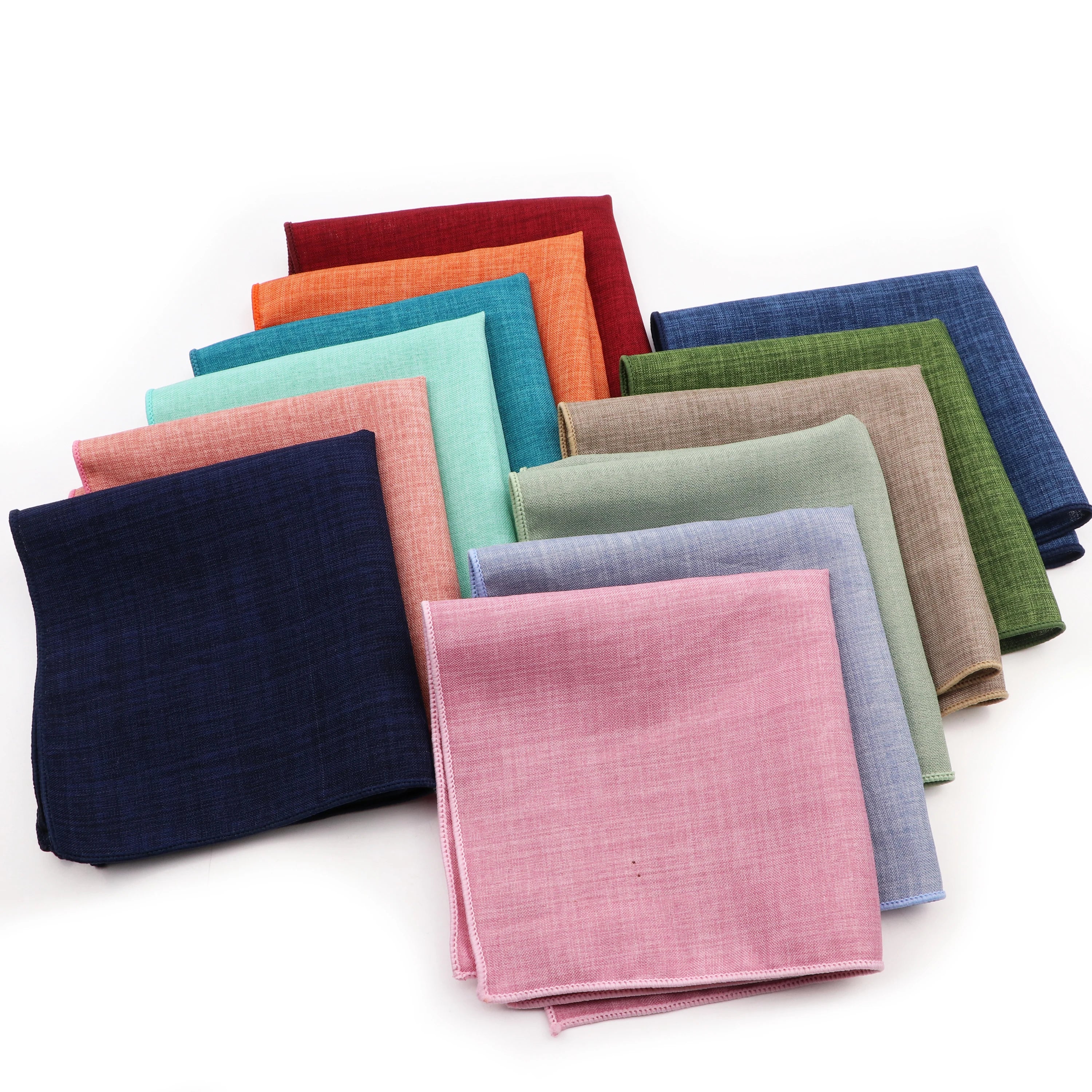 Solid Color 100% Cotton Hanky Vintage Pink Sage Green Blue Hankies Men'S Suits Pocket Square Handkerchief Towel Casual Gift