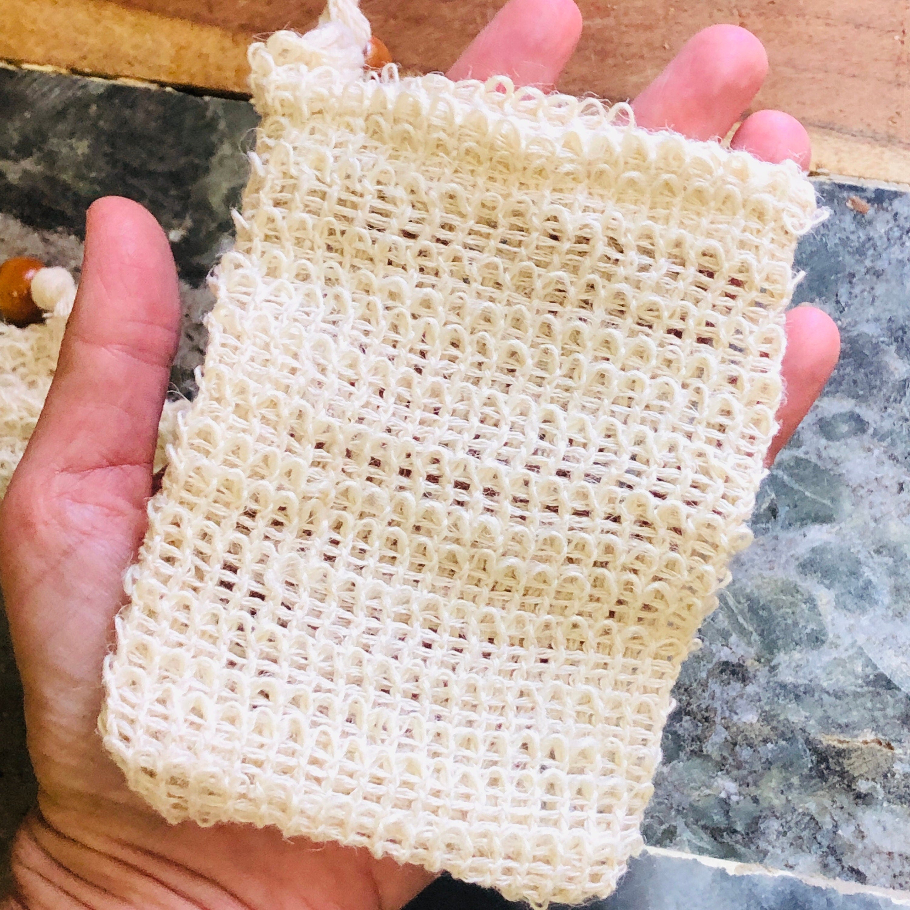 Sisal Soap Saver Pouch: Plant-Based Body Scrubber, Zero Waste